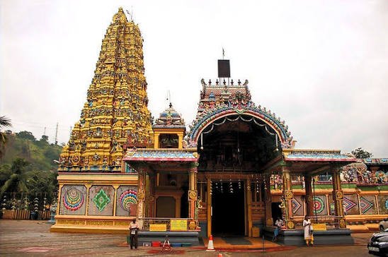 Colorful Hindu decorations at Sri Muthumari Amman Kovil