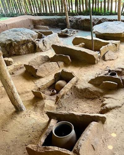 Ibbankatuwa ancient megalithic burial site near Dambulla, Sri Lanka