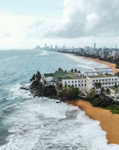 Mount Lavinia Beach coastline in Sri Lanka