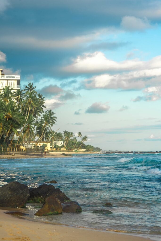 Mount Lavinia Beach coastline in Sri Lanka